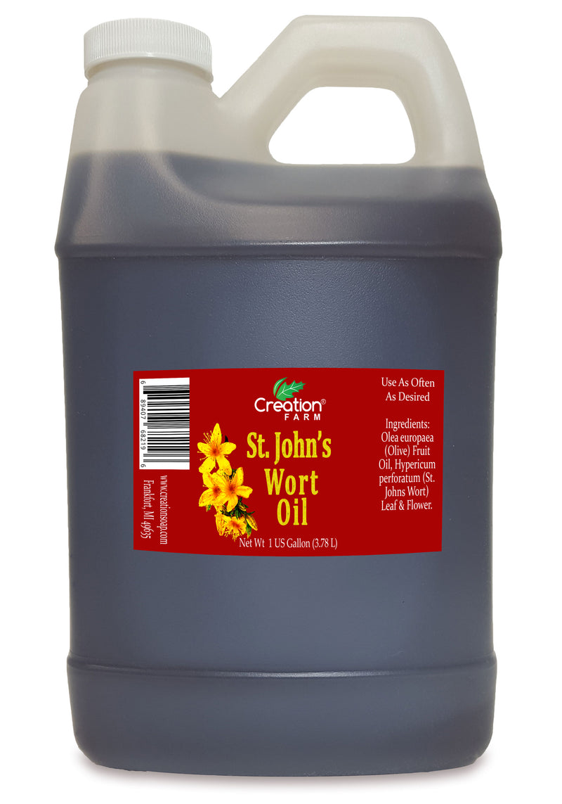 St Johns Wort Infused Oil 1 Gallon Bulk | Olive Oil Base | Therapeutic Massage - Creation Pharm