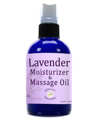Lavender Moisturizer & Massage Oil 4 OZ - Lovely Lavender Body Oil - Aceite Corporal de Lavanda - Creation Pharm